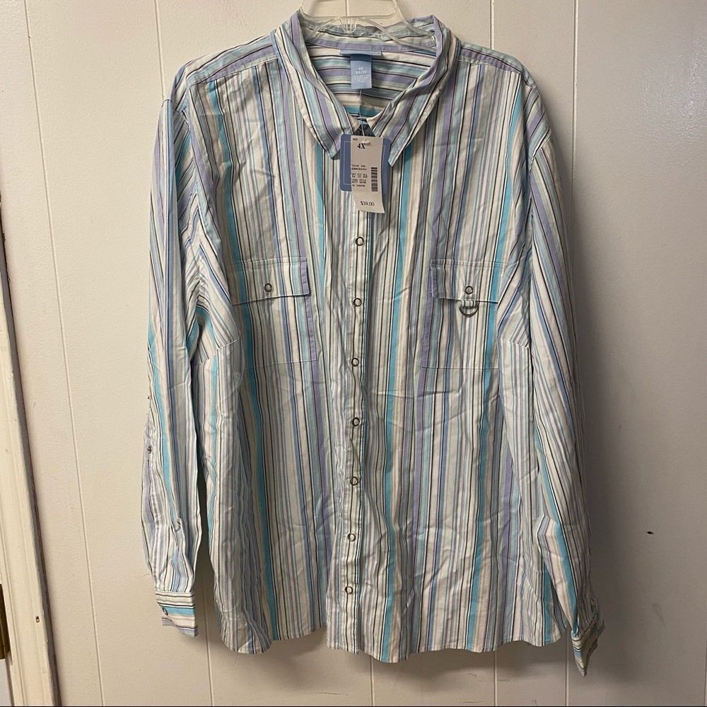 Liz & Me Snap Button Top Size 4X Roll Tab Sleeves